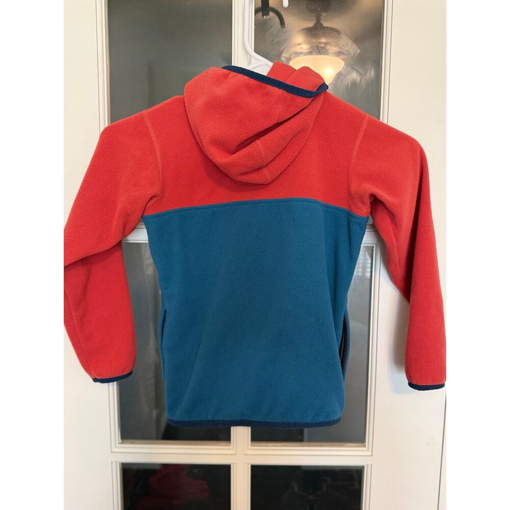 Patagonia Kids Synchilla Fleece Hooded Full Zip Jacket 5T Red Blue - Picture 4 of 4